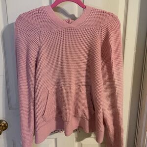 Celebrity Pink Waffle Knit Sweater in Soft Pink